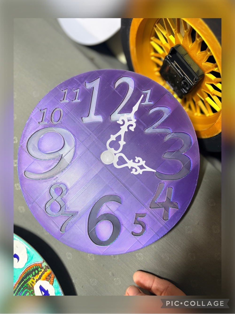Purple Decorative Wall Clock
